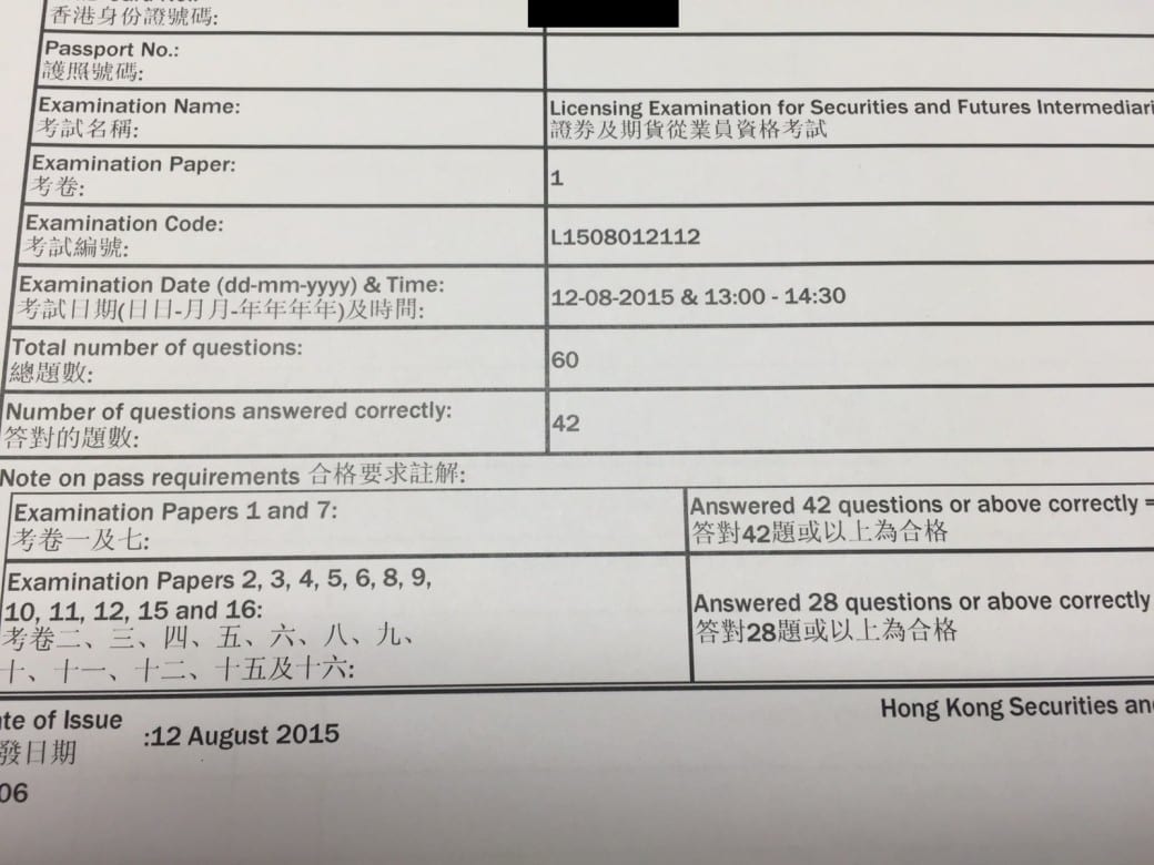 Anthonyleung 12/8/2015 HKSI Paper 1 Pass